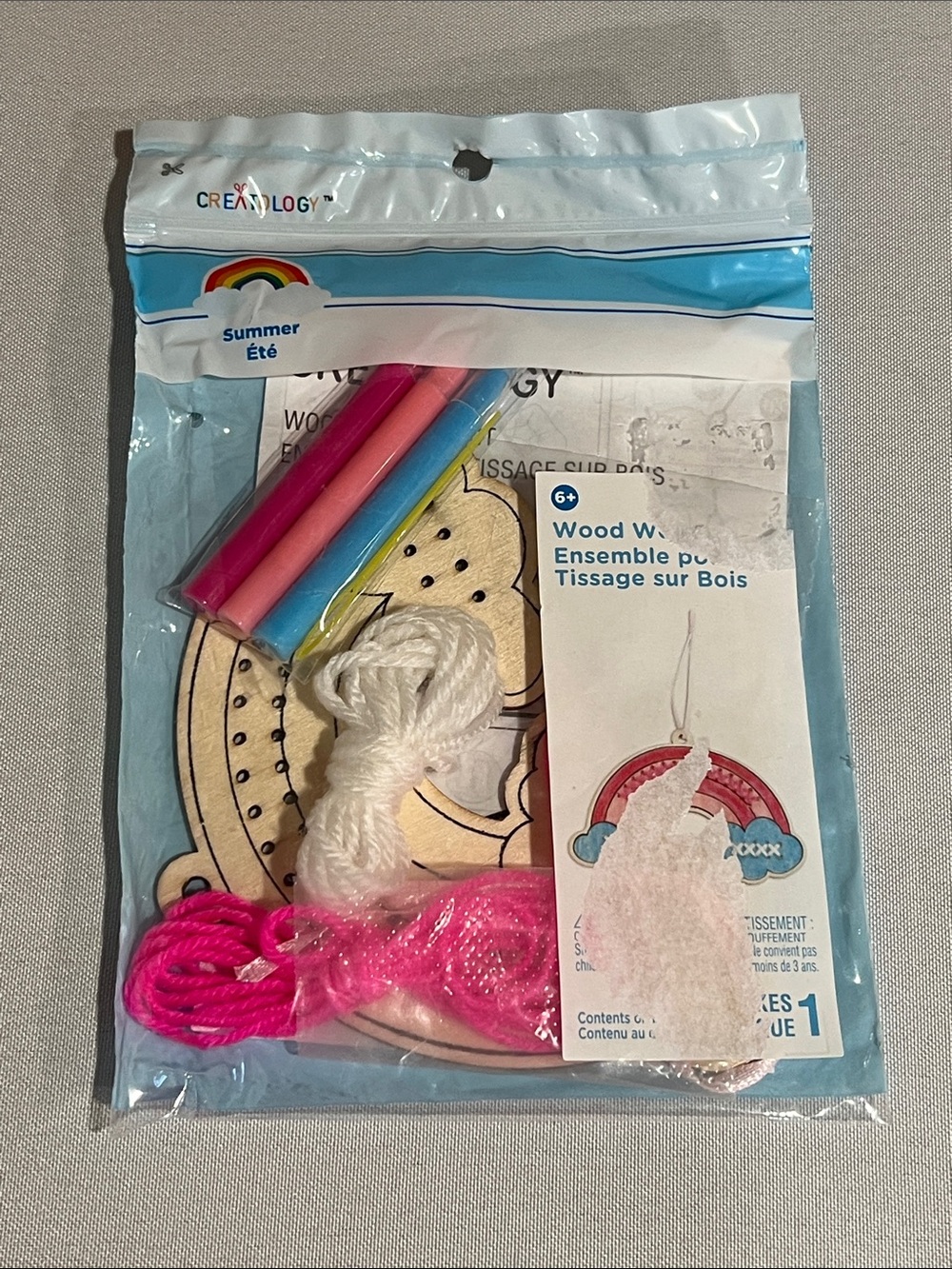 NEW Creatology Wood Rainbow Lacing Kit - Pink, White, Blue, Yellow